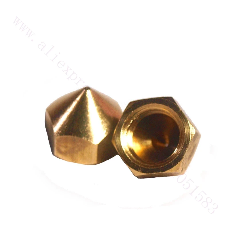 2pcs 3D Printer Accessories 0.3/0.4/0.5mm for Reprap Budaschnozzle V1.1 Copper nozzle M10*1.5 Brass Nozzle