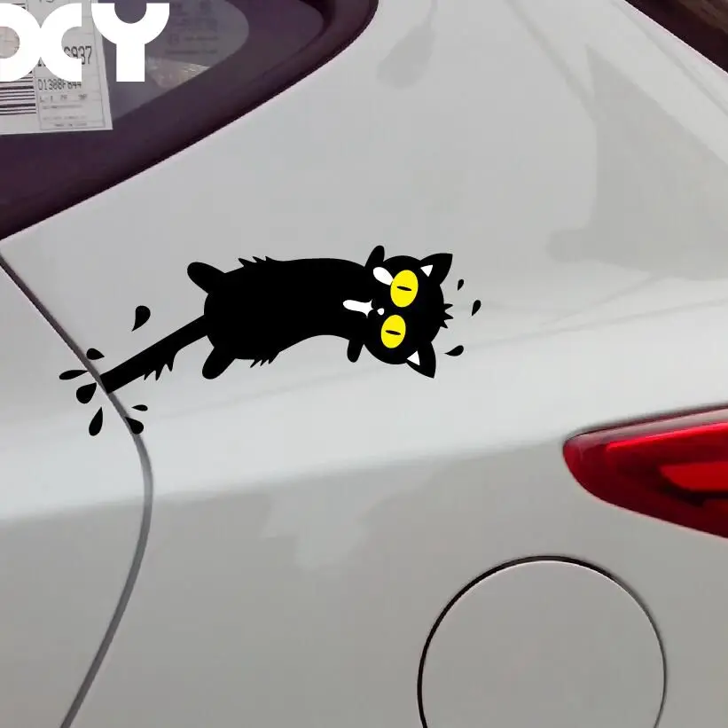 Funny Cat High Quality Funny Vinyl Wrap Reflective Tape Car Stickers and Decals For Volkswagen Peugeot Tiguan and So On