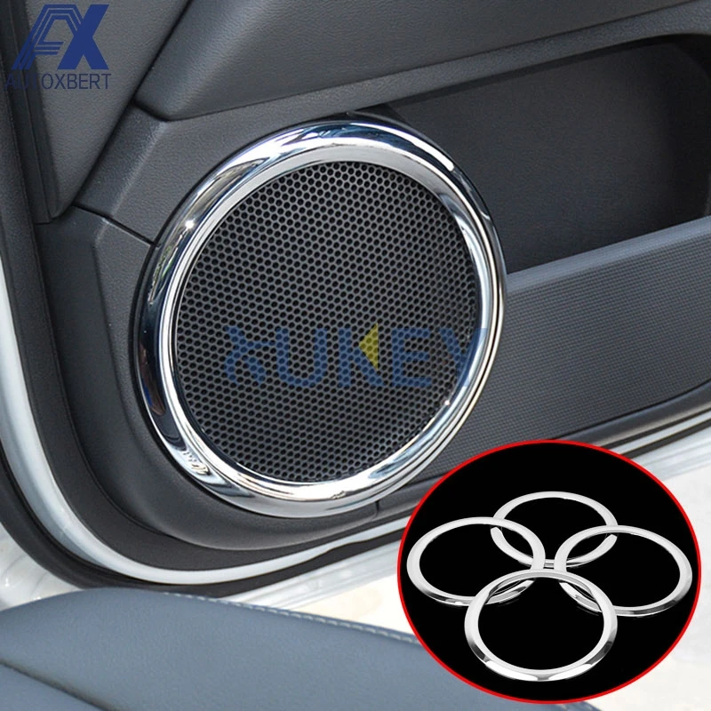 AX Chrome Interior Door Stereo Speaker Collar Cover Fit For Jeep Patriot / Compass 2008-2014 Trim Bezel 2013 2012 2011 2010 2009