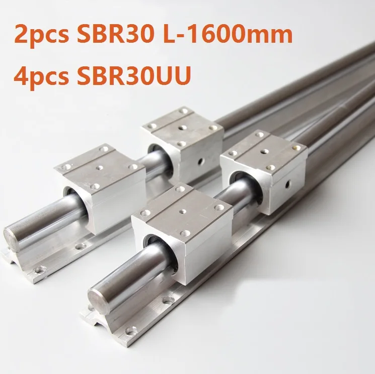 

2pcs SBR30 L-1600mm support rail linear guide + 4pcs SBR30UU linear bearing blocks for CNC router parts