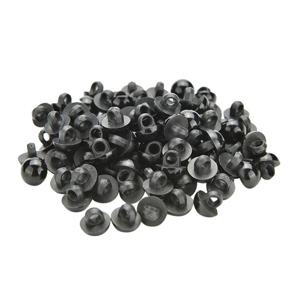 100pcs Black Craft Round Buttons Eyes Buttons Mushroom Beads Sewing Shank Animal Eyes Resin 11mm DIY Buttons Accessories