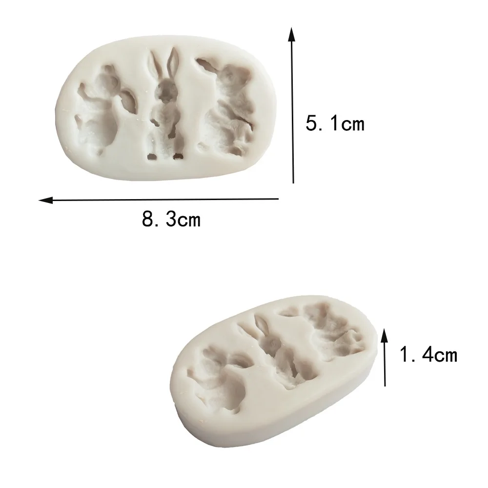 Sugarcraft królik silikonowe formy do fondant ciasto dekorowanie narzędzia foremka do czekolady i lukru