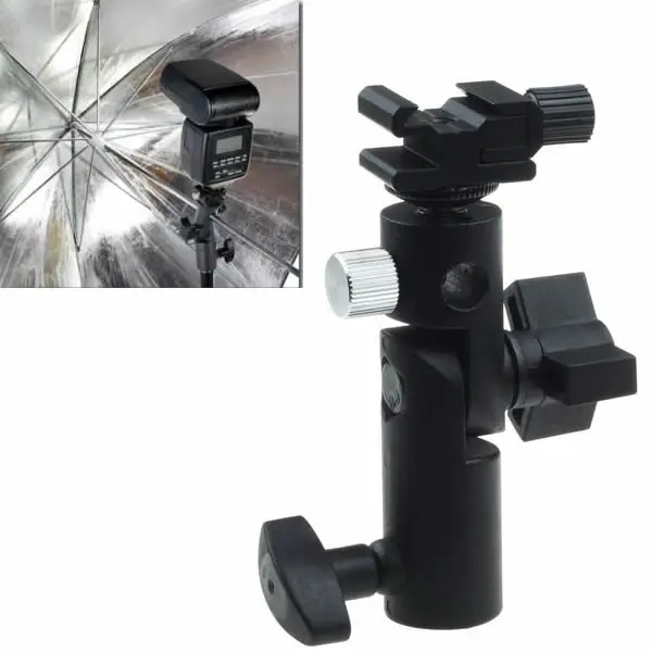 

E II Type Flash Hot Shoe Swivel Umbrella Holder Mount Light Stand Bracket Studio