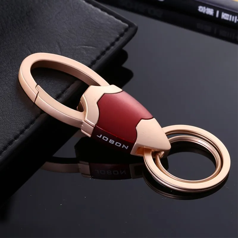 Car Keychain Holder Key Chain Ring Zinc Alloy Anti-Drop Unisex Motorcycle Auto Double Keyrings Car Styling Accessories For Gifts