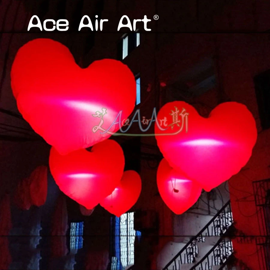 2019 new arrival bueatiful Valentine's Day  Inflatable air blown hanging heart decor for event