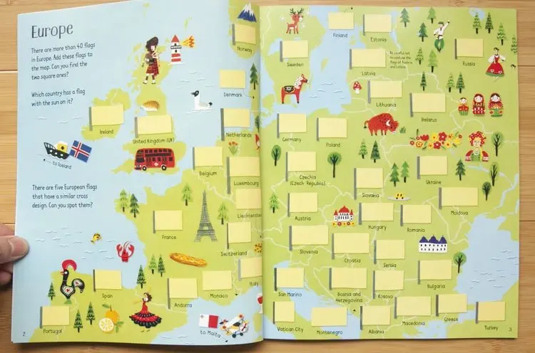 5 Books Usborne Sticker Book Children English Picture Coloring