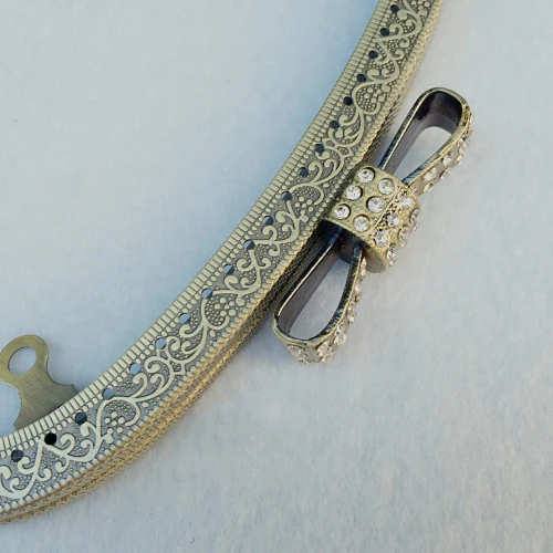 18.5cm diamond decoration buckle head metal purse frame clasp vintage bronze golden gunblack color 3pcs/lot