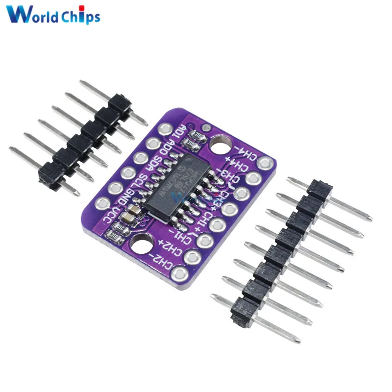 MCP3424 Digital I2C ADC-4 Channel Conversion Module For Raspberry Pi For Arduino 2.7 - 5.5V High Accuracy