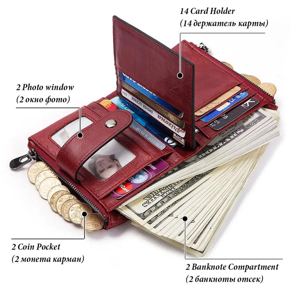 Hot Sale Fashion Coin Bag Zipper Wallets Women Genuine Leather Walet Purse Short Purse With Credit Card Holder Hasp Design
