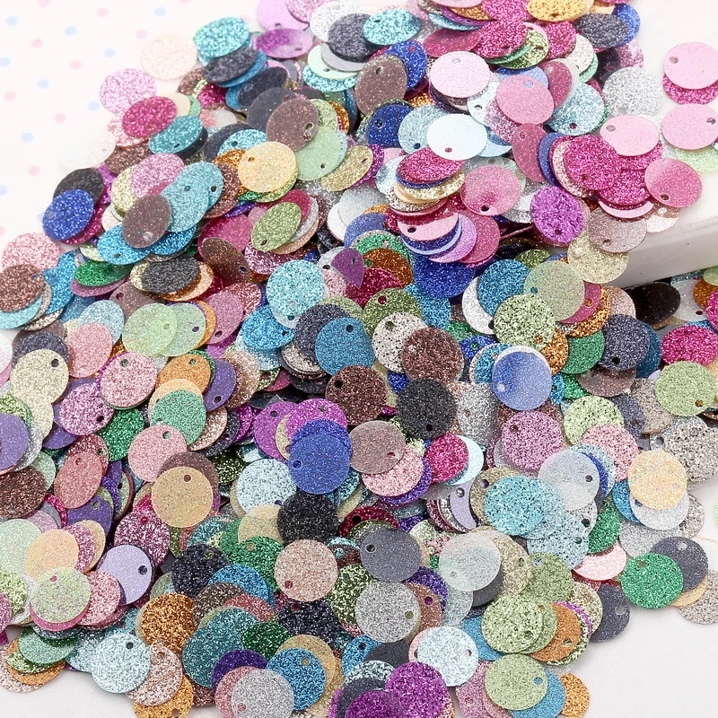 iSequins 200Pcs 10mm Glitter Sequins Flat Round PVC Sequins with Flash Powder paillettes For Craft para manualidades