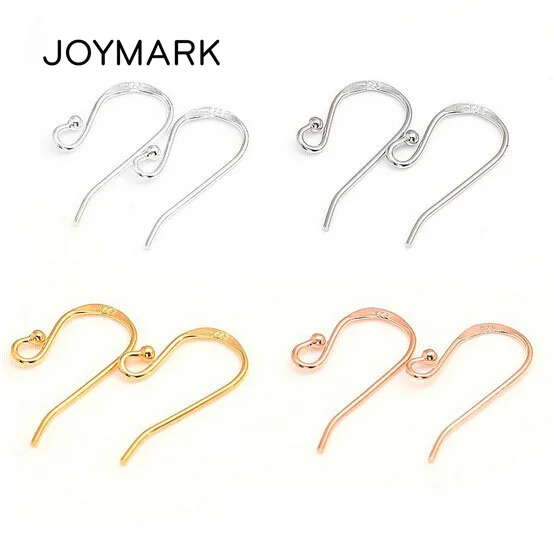 Wholesale 50 pairs/lot 925 Sterling Silver Ear Wire Hooks Earring Findings Clasp Accessories For DIY Jewelry Making SEA-EH001