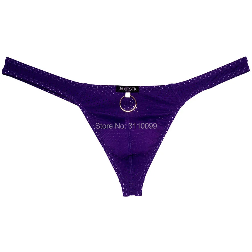 Men's Low - rise Thong ชุดชั้นในสแตนเลสแหวนรูหายใจ Bulge Underpants