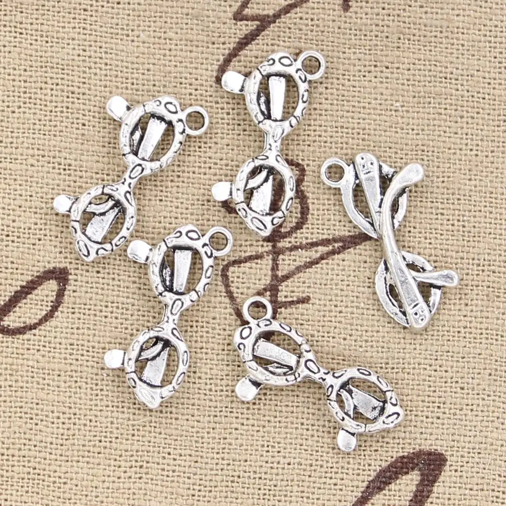 15pcs Charms Sunglasses Glasses 21x10mm Antique Making Pendant fit,Vintage Tibetan Silver color,DIY Handmade Jewelry