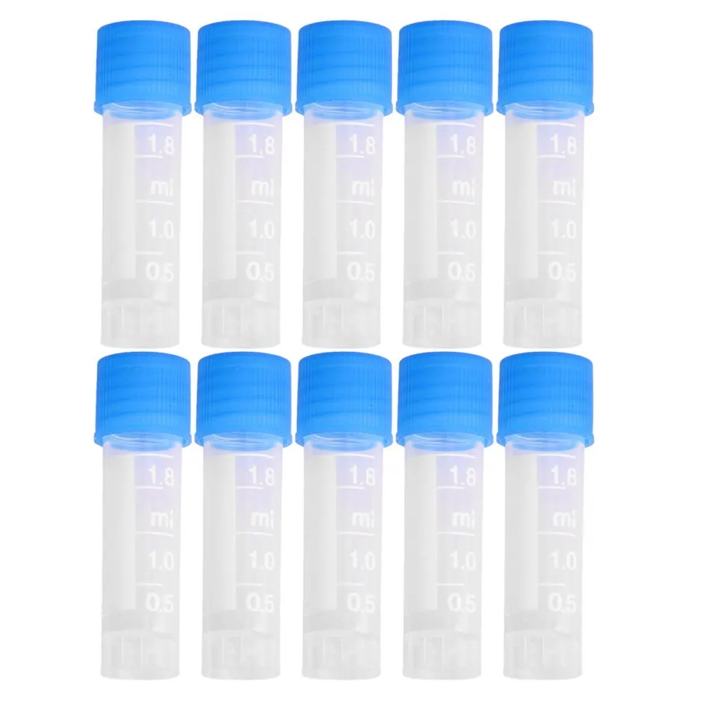 

1.8ml Centrifuge Tube Plastic Bottles with Graduation Screw cap Transparent container Can legislate vials 45mmX10mm 50PCS