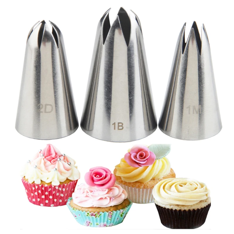 

3pcs/set Rose Cream Pastry Tips DIY Cake Decoration Icing Piping Nozzles Cupcake Sugarcraft Baking Tools