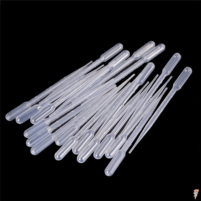 20PCS Practical 3ml Transparent Pipettes Disposable safe Plastic Eye Dropper Transfer Graduated Pipettes Educational Supplies