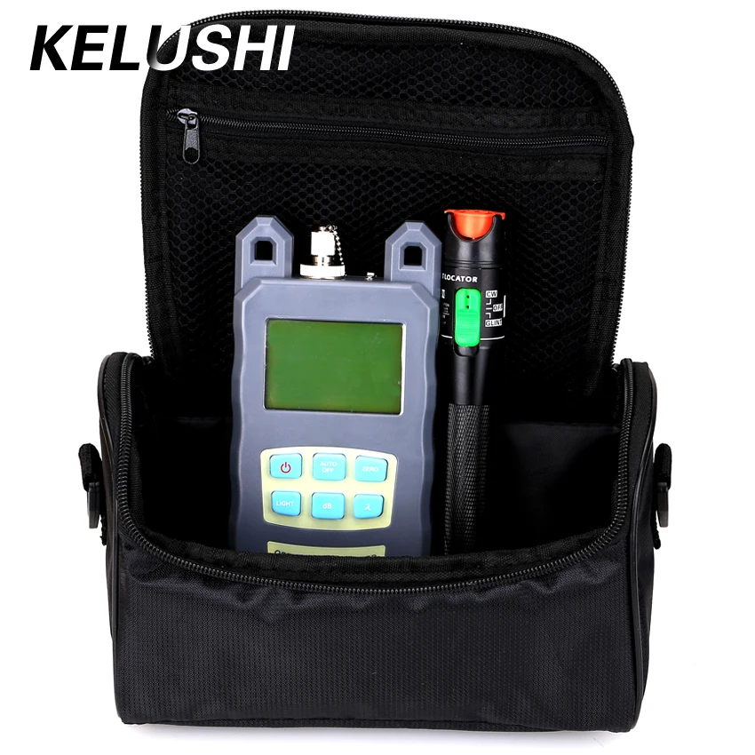 

2 in 1 FTTH Fiber Tool Kit With Fiber Optical Power Meter +30mw Visual Fault Locator Optic Cable Tester+Empty Bag