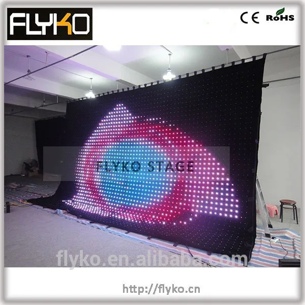 Free Shipping flexible led stage video curtain wall screen led curtain video curtain image 4