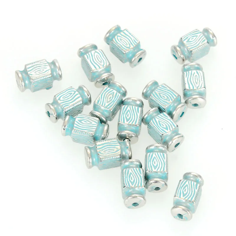 Miasol 100 Pieces 5x10 MM Vintage Plating Acrylic Antique Style Design Spacers Tube Beads For Diy Jewelry Making