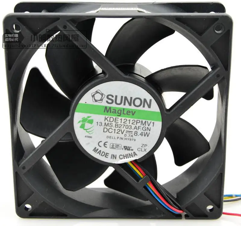 Free Shipping SUNON KDE1212PMV1 12038 DC 12v 0.7A 8.4W 12cm 4-pin PWM fan thermostat 120*120*38 mm