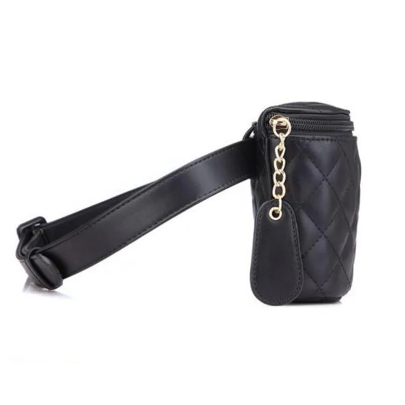 Simple Fashion Waist Bags For Women Black Plaid Fanny Pack Female Belt Bags High Quality Women Phone Pouch Wallet