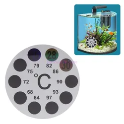 1Pc Aquarium Fish Tank Thermometer Sticker Round 18 to 36 Temperature Digital Scale Label Stick-on Aquarium Accessories C42