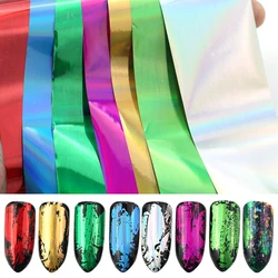 7Pc/Set Starry Rainbow Nail Foils Homemade Color Art Transfer Stickers Sky Metallic Shine Paper Adhesive Decals Nail Decoration