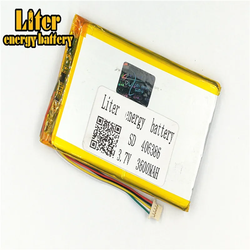 1.0MM 5pin connector 406386 3.7v 3600mah rechargeable lithium polymer Tablet PC Digital Products