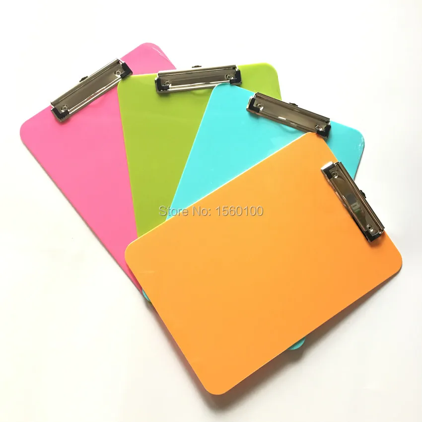 Multicolor A4 plastic clip board portable file clipboard with hook Cute writing pad for gift office supplies/ stationery