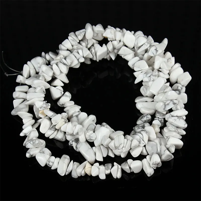 3-5x6-8mm White Howlite Beads Natural Freeform Chips Beads For Jewelry Making Beads Bracelets 32'' Needlework DIY Beads Trinket