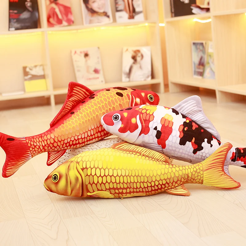 

Lifelike Koi Fish Plush Toys Stuffed Soft Fish Doll Soft Koi Pillow Plush Goldfish Cushion Cat's Toys