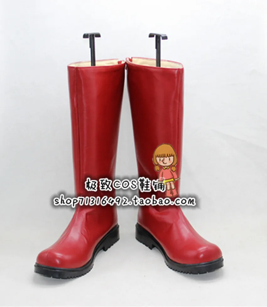 

One Punch Man Caped Baldy Hero Sensei Saitama Cosplay Red Long Shoes Boots X002