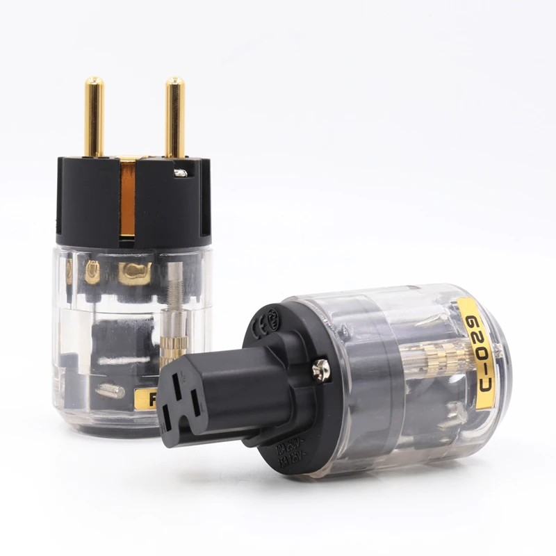 5pairs X High-End  Gold Plated EU power plugs P-029 EUR  Power Plug &C-029 IEC Connector plug