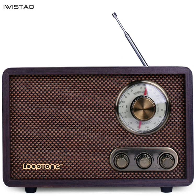 Radio FM/AM de doble banda, altavoz Retro de madera antigua, Retro, para escritorio, para el hogar