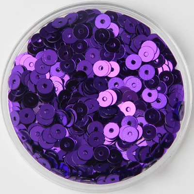 New Arrival-50g 5mm Flat Round Loose Sequins Paillettes Sewing Wedding Craft Good Quality 5# Violet Purple Confetti
