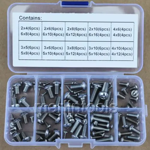 

M2 M3 M4 M5 M6 304SS Allen Button Dome Socket Head Screws Assortment Kit