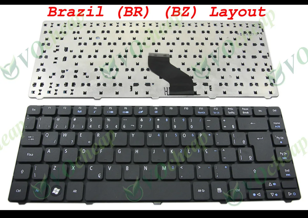 

10 x New Laptop keyboard for Acer Aspire 3810 3810T 4735 4735G 4735Z 4736 4736G 4736Z Black Brazil (BR) version - V104630DK3 BR