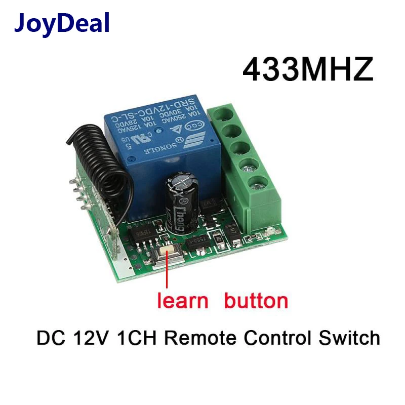 433Mhz Universal Wireless Remote Control Switch DC 12V 1CH Relay Receiver Module and RF Transmitter For Electronic Door Lock DIY