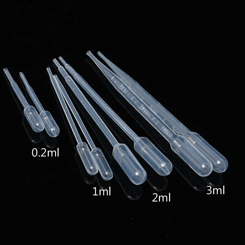 1000pcs/Pack Plastic Pipettes Disposable Graduated Pasteur Pipette Dropper Polyethylene Makeup Laboratory Tools