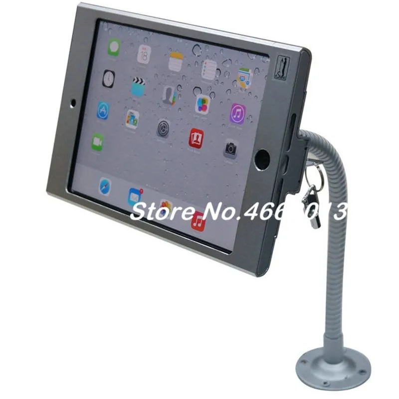 

tablet pc display flexible gooseneck wall mount holder stand for iPad mini1 2 3 security safe locked metal box support arm