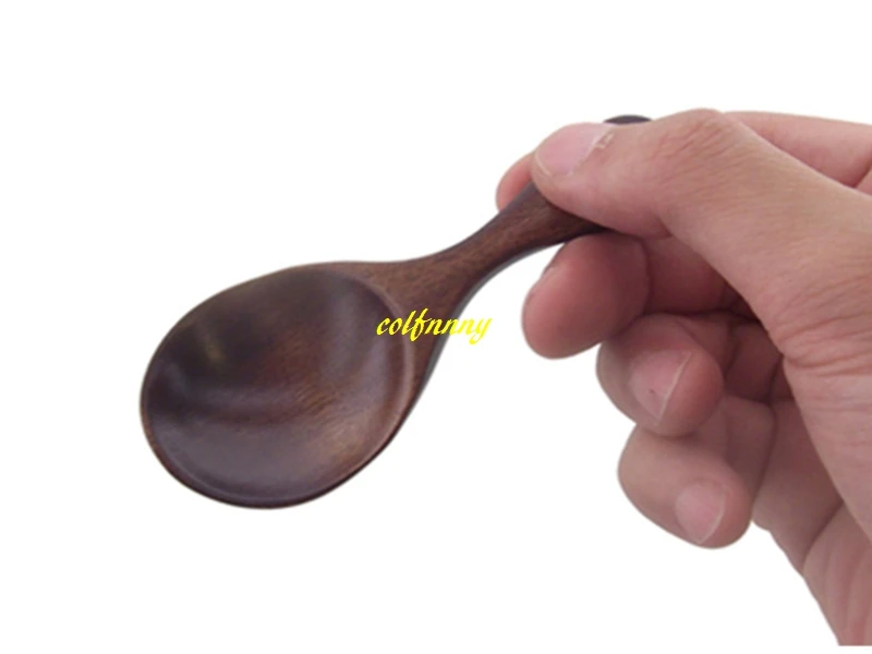 

100pcs/lot Fast shipping 8*3.5cm Wooden Tea Spoons Creative Wood Ice cream scoop Coffee Milk Powder Spoon