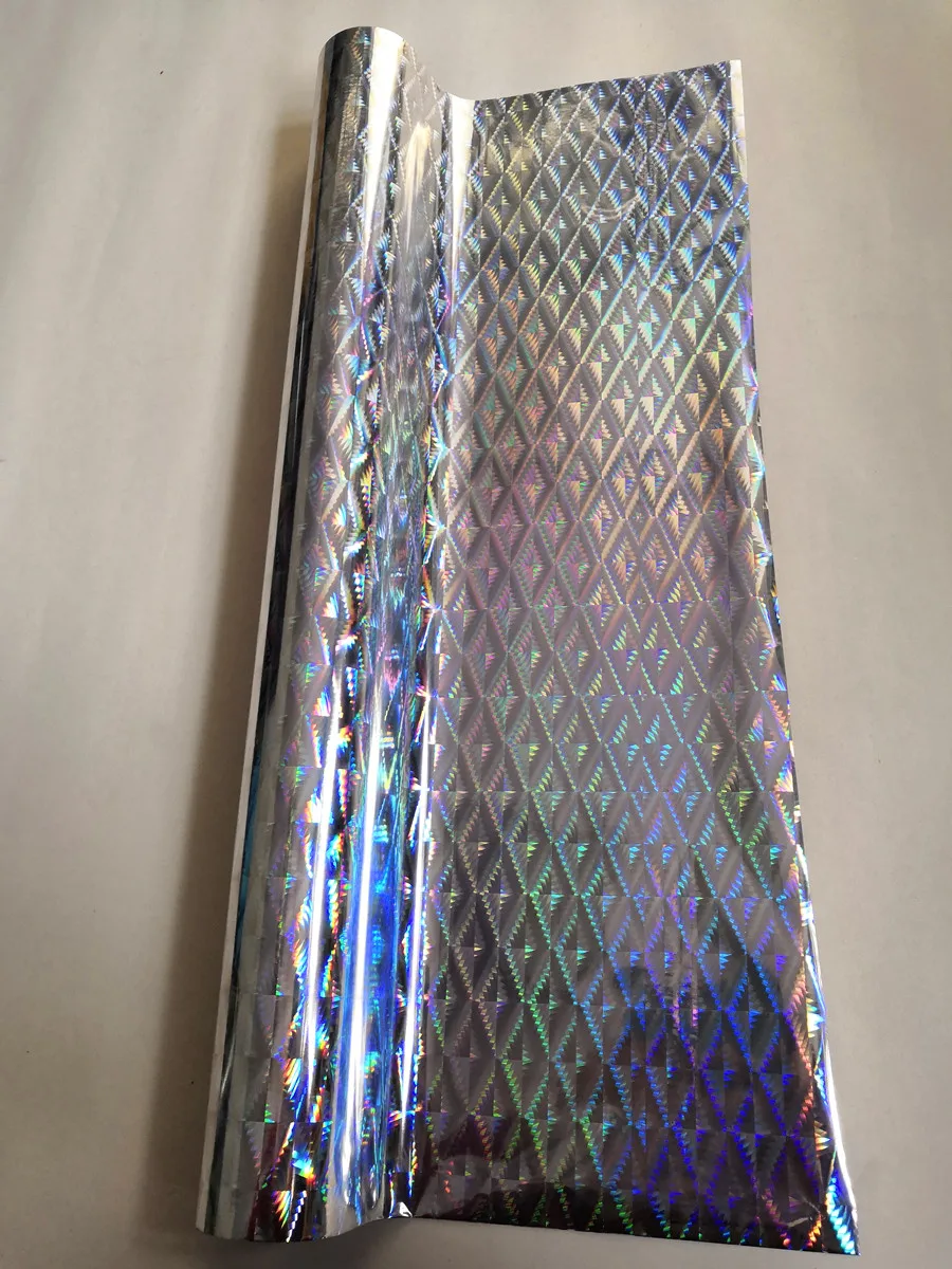 Hot stamping foil holographic foil silver lozenge pattern B12 hot press on paper or plastic heat transfer film