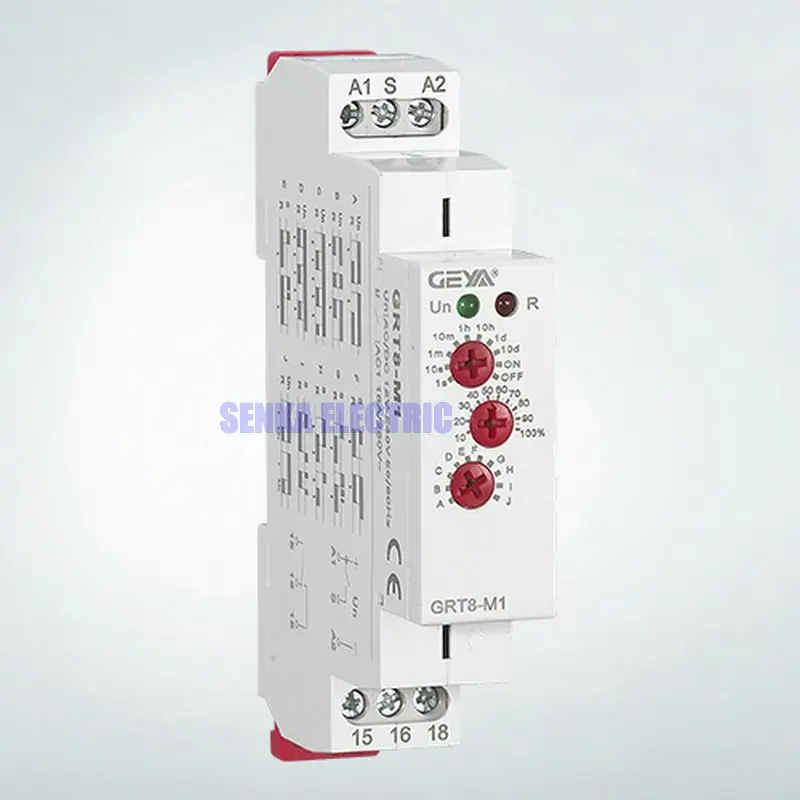 1 Pcs Multi-Function Din Rail Automatic Timer Relay AC DC 12V 24V 220V SPDT DPDT Control Switch Multifunction Time Relay GRT8-M