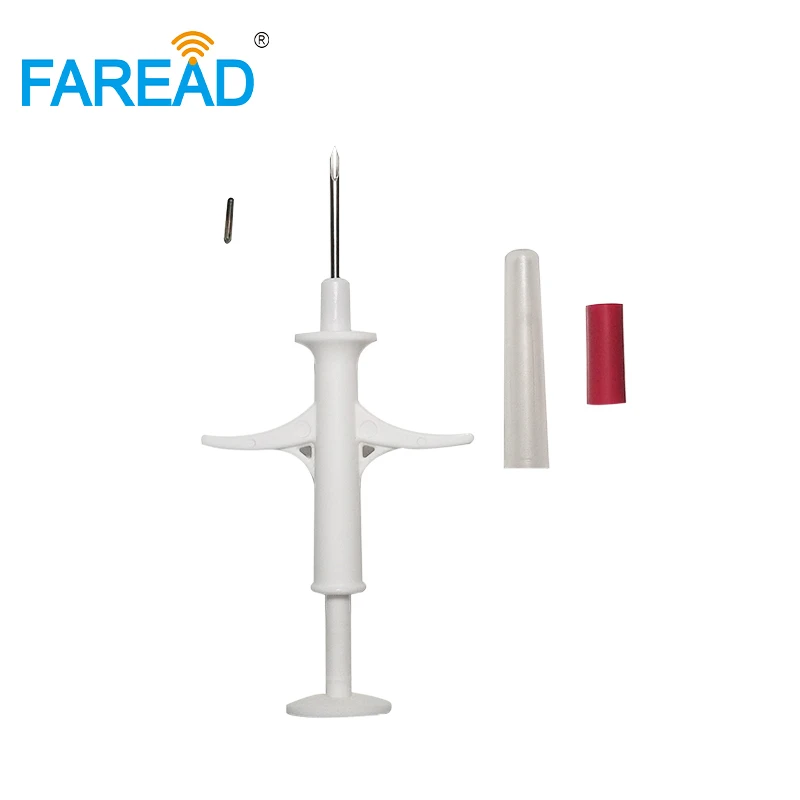 X40pcs 1.4x8mm FDX-B implants pour animaux de compagnie microchip étiquette en verre Anchor + x1pc RFID 134.2KHz Animal USB portable ID microchip Reader
