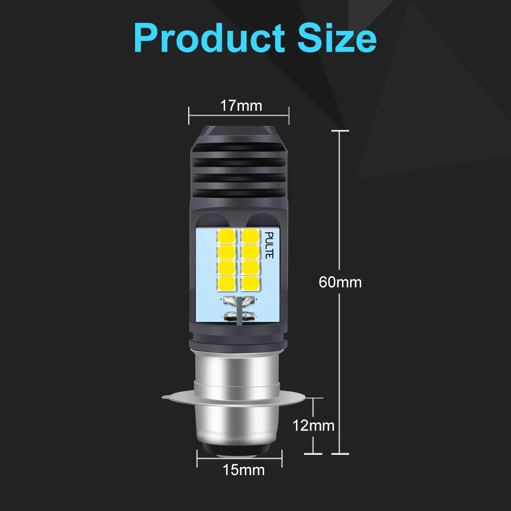 1X H6M P15D-25-1 LED Motorcycle Headlight P15D PX15D Hi/Lo Beam led Moto Motorbike HeadLamp Fog Bulb Super bright 15W 4000LM 12v