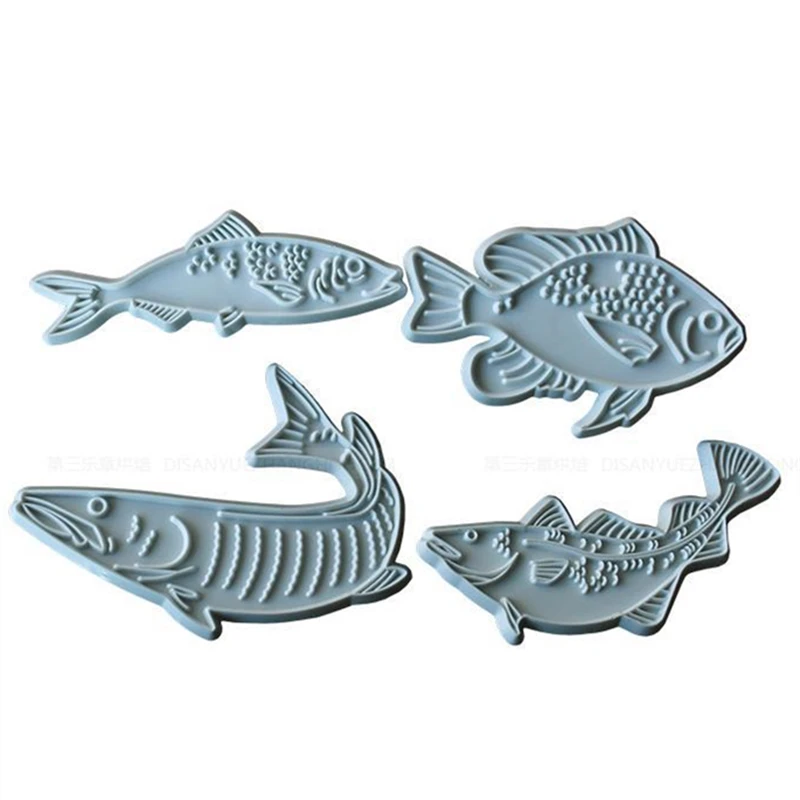 4 pcs/set DIY Fish Shape Bakeware Mold Baking Cake Tools Sugar Craft Mould Cake Decoration Mold E235