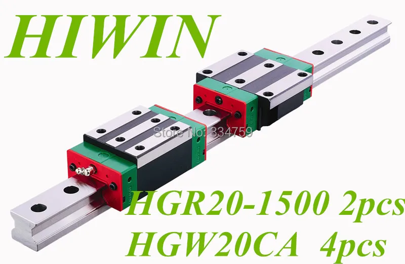 

HIWIN 2 шт. линейные рельсы HGR20 l1500мм cnc части и 4 шт. HGW20CA линейные направляющие рельсы блок cnc части