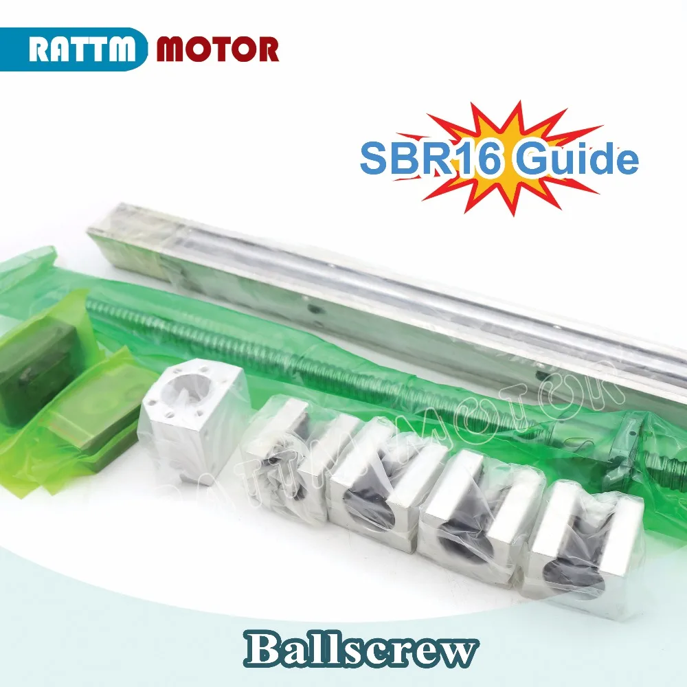 DE ship / free VAT Ball screw SFU1605 & 2Pcs linear guide SBR16 L500mm +4PC SBR16UU & BK/BF12 from RATTMMOTOR