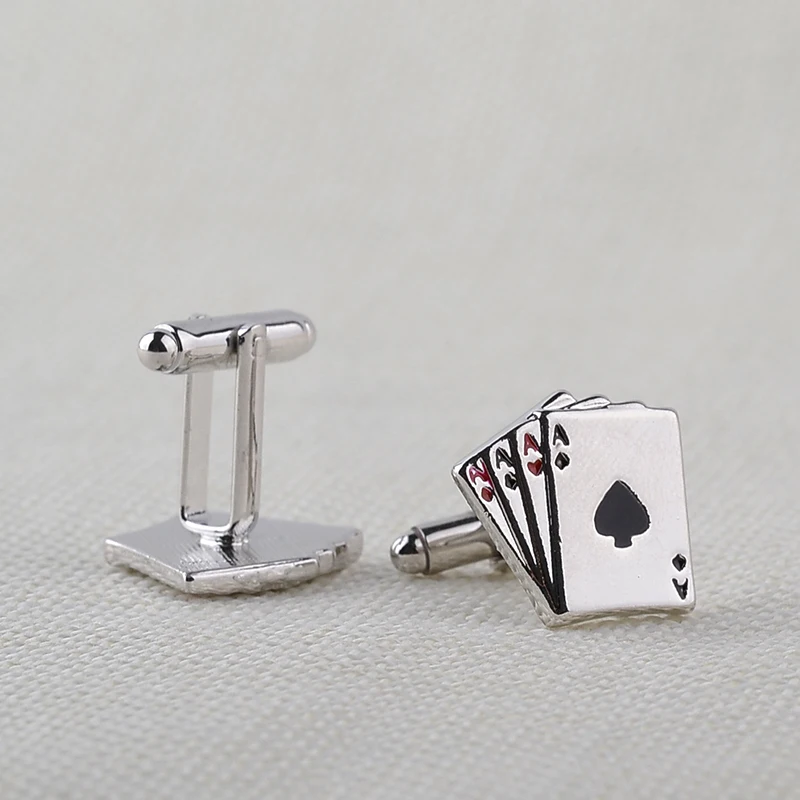 AAAA Poker Cufflinks Male French Shirt Cuff Links Cards Design Fashion For Men\'s Jewelry Father\'s Day Gift