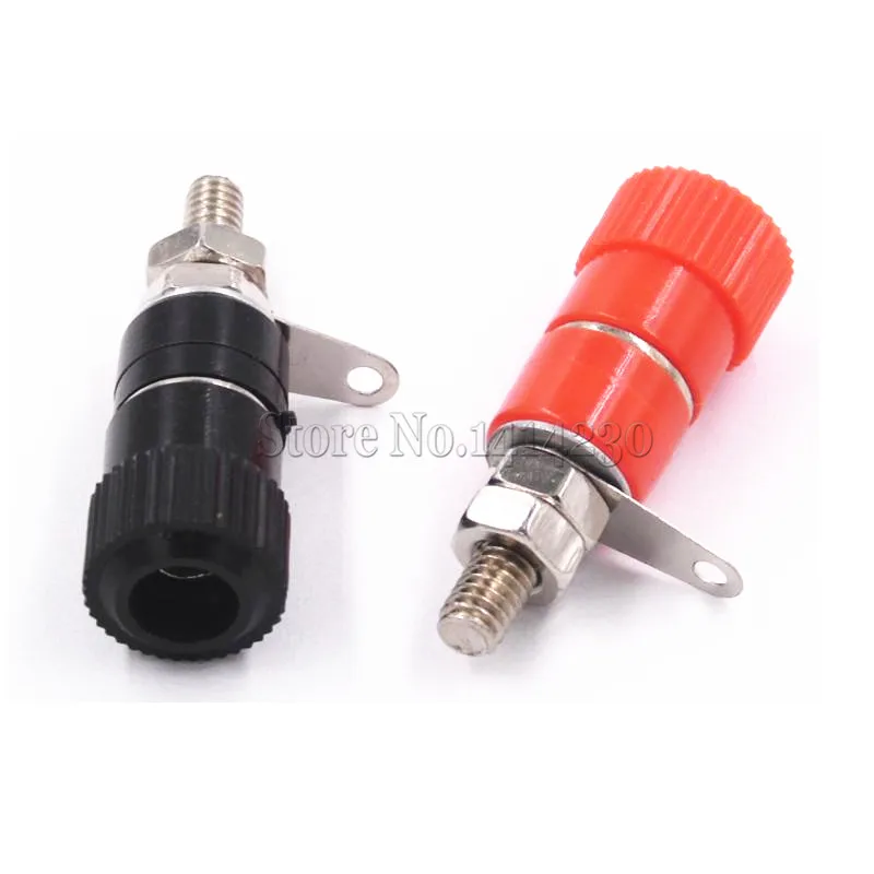 10PCS Terminal Blocks JS-910B JS-919 4mm Amplifier Terminal Connector Binding Post Banana Plug Jack Mount 5pcs Black + 5pcs red